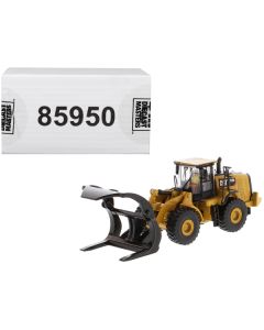 CAT Caterpillar 972M Wheel Loader with Log Fork and Operator "High Line" Series 1/87 (HO) Scale Diecast Model by Diecast Masters