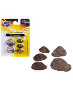 Dirt and Gravel Piles 5 piece Accessory Set for 1/87 (HO) Scale Models by Classic Metal Works