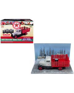 1930 Chevrolet Stake Truck with Eight Oil Barrels and Oil Derricks Diorama "Texaco" 12th in the "U.S.A. Series" 1/43 Diecast Model by Auto World