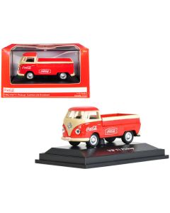 1962 Volkswagen T1 Pickup Truck "Coca-Cola" Red and Cream 1/72 Diecast Model Car by Motorcity Classics