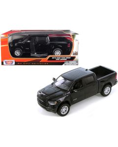 2019 RAM 1500 Laramie Crew Cab Pickup Truck Black 1/24 Diecast Model Car by Motormax