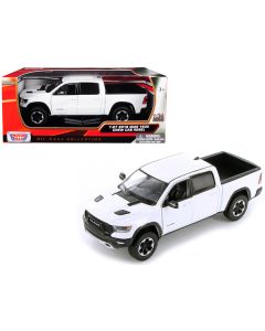 2019 RAM 1500 Rebel Crew Cab Pickup Truck White 1/24-1/27 Diecast Model Car by Motormax