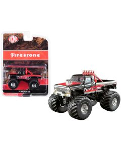 1974 Ford F-250 Monster Truck "Firestone" Black and Red "ACME Exclusive" 1/64 Diecast Model Car by Greenlight for ACME