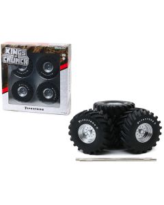 48-Inch Monster Truck "Firestone" Wheels & Tires 6 piece Set "Kings of Crunch" 1/18 by Greenlight