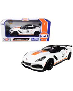 2019 Chevrolet Corvette ZR1 #22 "Gulf Oil" White with Orange Stripes and Black Top 1/24 Diecast Model Car by Motormax