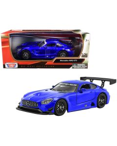 Mercedes AMG GT3 Bright Blue 1/24 Diecast Model Car by Motormax