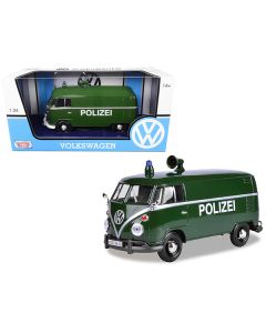 Volkswagen Type 2 (T1) Police Van "Polizei" Dark Green 1/24 Diecast Model Car by Motormax