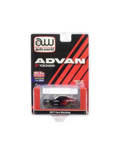 2017 Ford Mustang "ADVAN Yokohama" Red and Black Limited Edition to 3600 pieces Worldwide 1/64 Diecast Model Car by Auto World