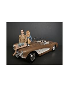 Seated Couple Release III, 2 piece Figurine Set for 1/18 Scale Models by American Diorama