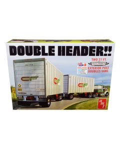 Skill 3 Model Kit Trailmobile Double Header Tandem Van Trailers 1/25 Scale Model by AMT