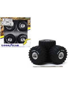 66-Inch Monster Truck "Goodyear" Wheels and Tires 6 piece Set "Kings of Crunch" 1/18 by Greenlight