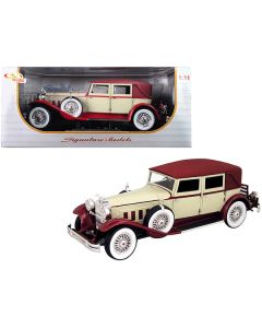 1930 Packard LeBaron Cream and Red 1/18 Diecast Model Car by Signature Models