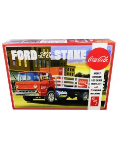 Skill 3 Model Kit Ford C600 Stake Bed Truck with Two "Coca-Cola" Vending Machines 1/25 Scale Model by AMT