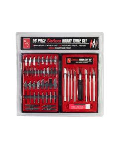 56 Piece Deluxe Hobby Knife Set (Skill 3) for Model Kits by AMT