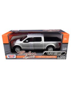 2019 Ford F-150 Limited Crew Cab Pickup Truck Metallic Silver 1/24-1/27 Diecast Model Car by Motormax