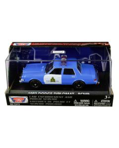 1983 Dodge Diplomat "Royal Canadian Mounted Police" (RCMP) Light Blue and White 1/43 Diecast Model Car by Motormax