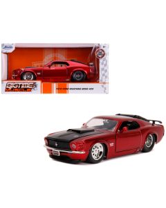 1970 Ford Mustang Boss 429 Candy Red with Black Hood "Bigtime Muscle" Series 1/24 Diecast Model Car by Jada