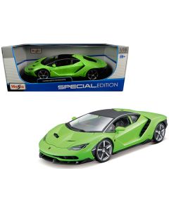 Lamborghini Centenario Lime Green with Matt Black Top 1/18 Diecast Model Car by Maisto