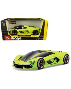 Lamborghini Terzo Millennio Lime Green with Black Top and Carbon Accents 1/24 Diecast Model Car by Bburago