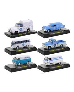 "Auto Trucks" Set of 6 pieces Release 57 "Pan American World Airways" (Pan Am) IN DISPLAY CASES 1/64 Diecast Model Cars by M2 Machines