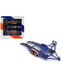 Tandem Car Trailer with Tire Rack Blue "Mopar" for 1/43 Scale Model Cars by GMP