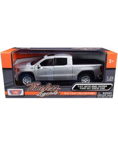 2019 GMC Sierra 1500 SLT Crew Cab Pickup Truck Silver Metallic 1/24-1/27 Diecast Model Car by Motormax