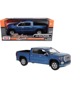 2019 GMC Sierra 1500 Denali Crew Cab Pickup Truck Blue Metallic 1/24-1/27 Diecast Model Car by Motormax