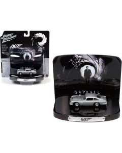 1964 Aston Martin DB5 Silver Birch with Collectible Tin Display "007" "Skyfall" (2012) Movie (23rd in the James Bond Series) 1/64 Diecast Model Car by Johnny Lightning