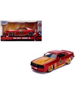 1969 Chevrolet Camaro SS Red Metallic and Gold "Iron Man" "Avengers" "Marvel" Series 1/32 Diecast Model Car by Jada