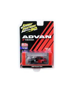 2000 Honda Civic #21 "ADVAN Yokohama" "Johnny Lightning 50th Anniversary" Limited Edition to 4800 pieces Worldwide 1/64 Diecast Model Car by Johnny Lightning