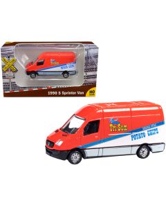 1990 Mercedes Benz Sprinter Van Red and White "Tri-Sum Potato Chips" "TraxSide Collection" 1/87 (HO) Scale Diecast Model by Classic Metal Works