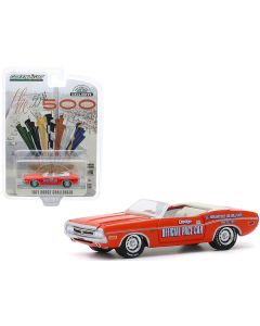 1971 Dodge Challenger Convertible Official Pace Car Orange "55th Indianapolis 500 Mile Race" "Hobby Exclusive" 1/64 Diecast Model Car by Greenlight