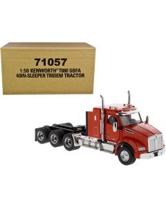 Kenworth T880 SBFA 40" Sleeper Cab Tridem Truck Tractor Orange 1/50 Diecast Model by Diecast Masters