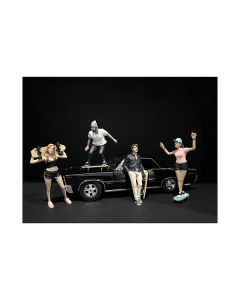 Skateboarders Figurines 4 piece Set for 1/18 Scale Models by American Diorama