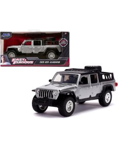 2020 Jeep Gladiator Pickup Truck Silver with Black Top "Fast & Furious" Movie 1/32 Diecast Model Car by Jada