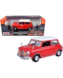 1961-1967 Morris Mini Cooper Red with White Top "Timeless Legends" 1/18 Diecast Model Car by Motormax