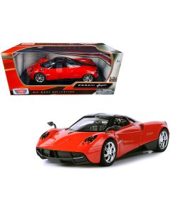 Pagani Huayra Bright Red with Chrome Wheels 1/24 Diecast Model Car by Motormax