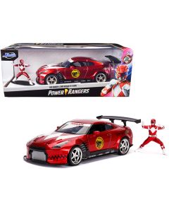 2009 Nissan GT-R (R35) Candy Red and Red Ranger Diecast Figurine "Power Rangers" 1/24 Diecast Model Car by Jada