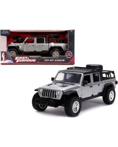 2020 Jeep Gladiator Pickup Truck Silver with Black Top "Fast & Furious" Series 1/24 Diecast Model Car by Jada