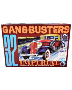 Skill 2 Model Kit 1932 Chrysler Imperial Eight with Police Motorcycle and 2 Gangster Figurines "Gangbusters" 1/25 Scale Model by MPC