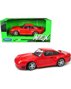 Porsche 959 Red with Silver Wheels "NEX Models" 1/24 Diecast Model Car by Welly