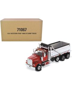 Western Star 4900 SF Dump Truck Red and Silver 1/50 Diecast Model by Diecast Masters