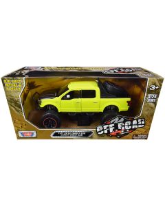 2019 Ford F-150 Lariat Crew Cab Pickup Truck Off Road Bright Green 1/27 Diecast Model Car by Motormax