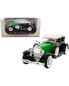 1934 Duesenberg Black and Green 1/32 Diecast Model Car by Signature Models