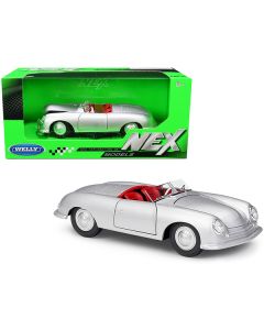 Porsche 356/1 Roadster Silver with Red Interior "NEX Models" 1/24 Diecast Model Car by Welly