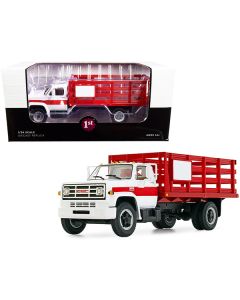 GMC 6500 Stake Truck White and Red 1/34 Diecast Model by First Gear