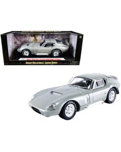 1965 Shelby Cobra Daytona Coupe Silver Metallic 1/18 Diecast Model Car by Shelby Collectibles