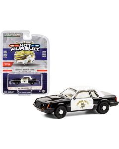 1982 Ford Mustang SSP Black and White CHP "California Highway Patrol" "Hot Pursuit" Series 36 1/64 Diecast Model Car by Greenlight