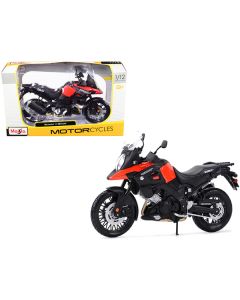 Suzuki V-Strom Red and Black 1/12 Diecast Motorcycle Model by Maisto