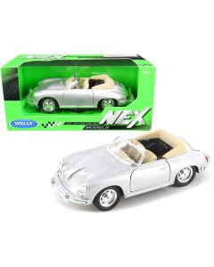 Porsche 356B Roadster Silver "NEX Models" 1/24 Diecast Model Car by Welly